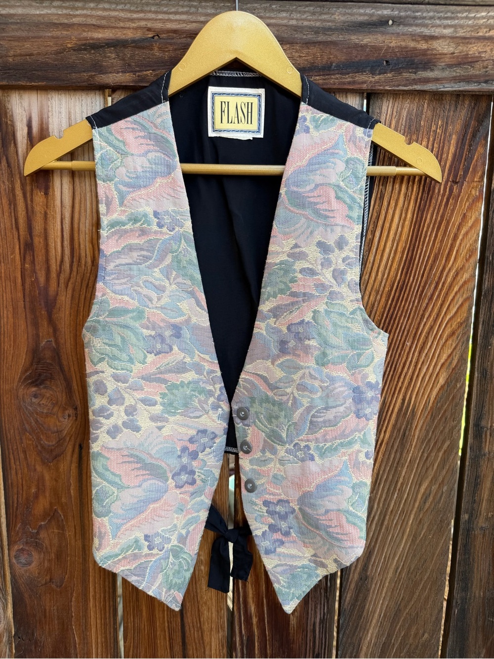 Vintage 90s Flash Tapestry Floral Vest Pastel Cottagecore Whimsygoth